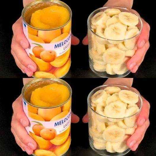 Delightful French dessert using peaches and bananas