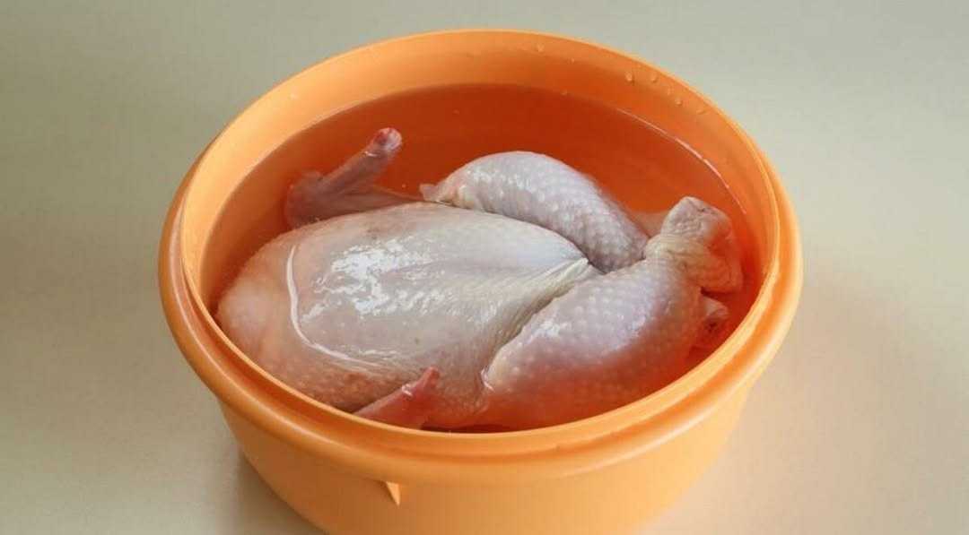 soak chicken from the store in salt water