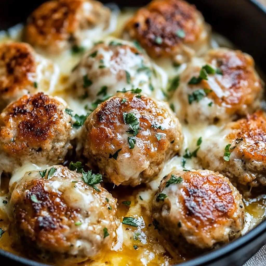 Garlic-Infused Chicken Meatballs in Butter Sauce