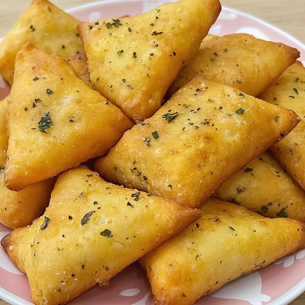 Crispy cheese triangles.