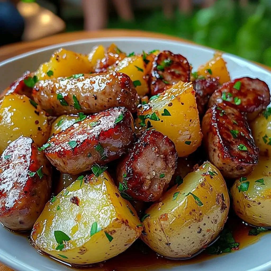 Sweet and Savory Glazed Chicken Sausage and Potatoes