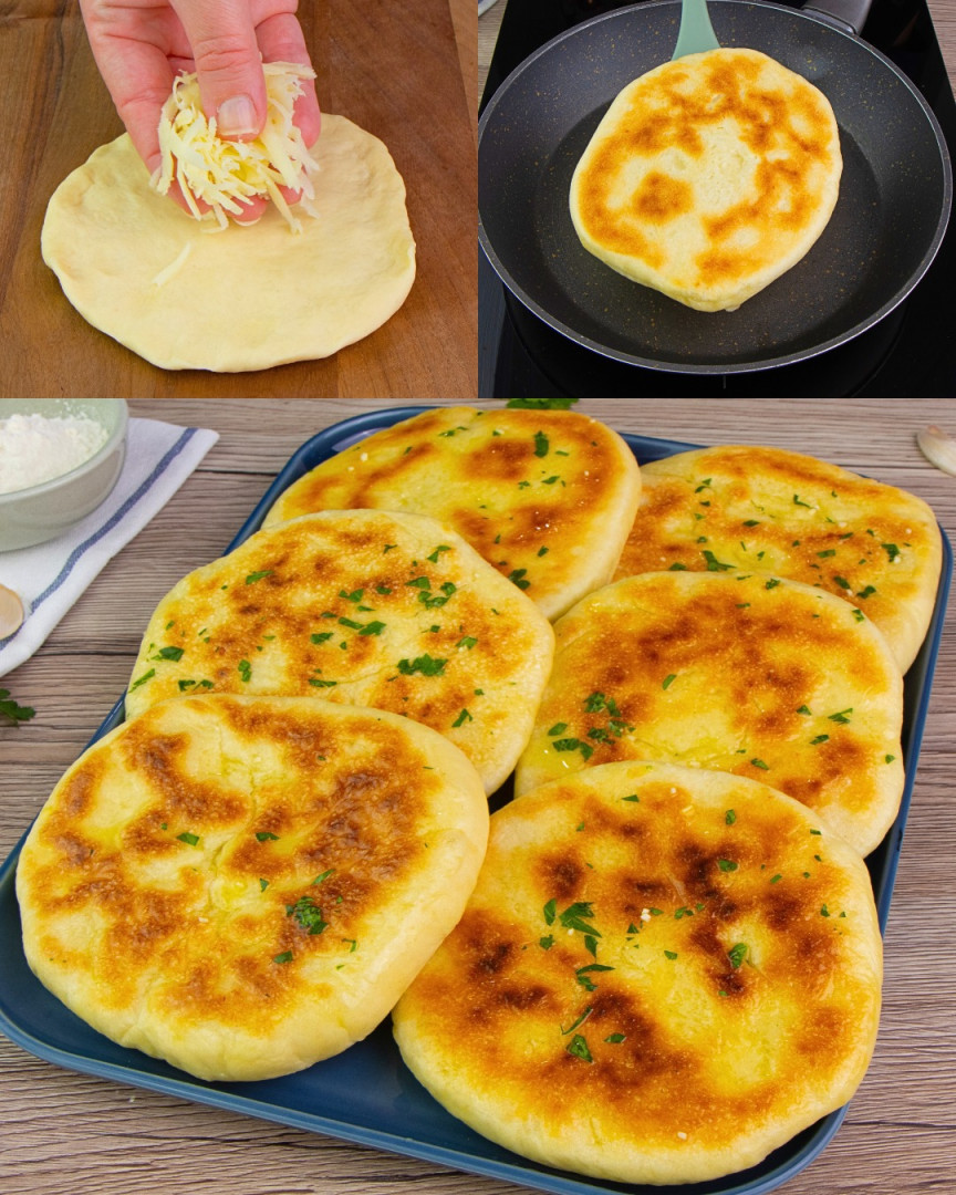Stuffed naan bread with cheese – irresistibly delicious