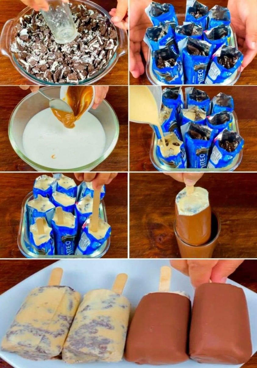 Moldless frozen popsicles