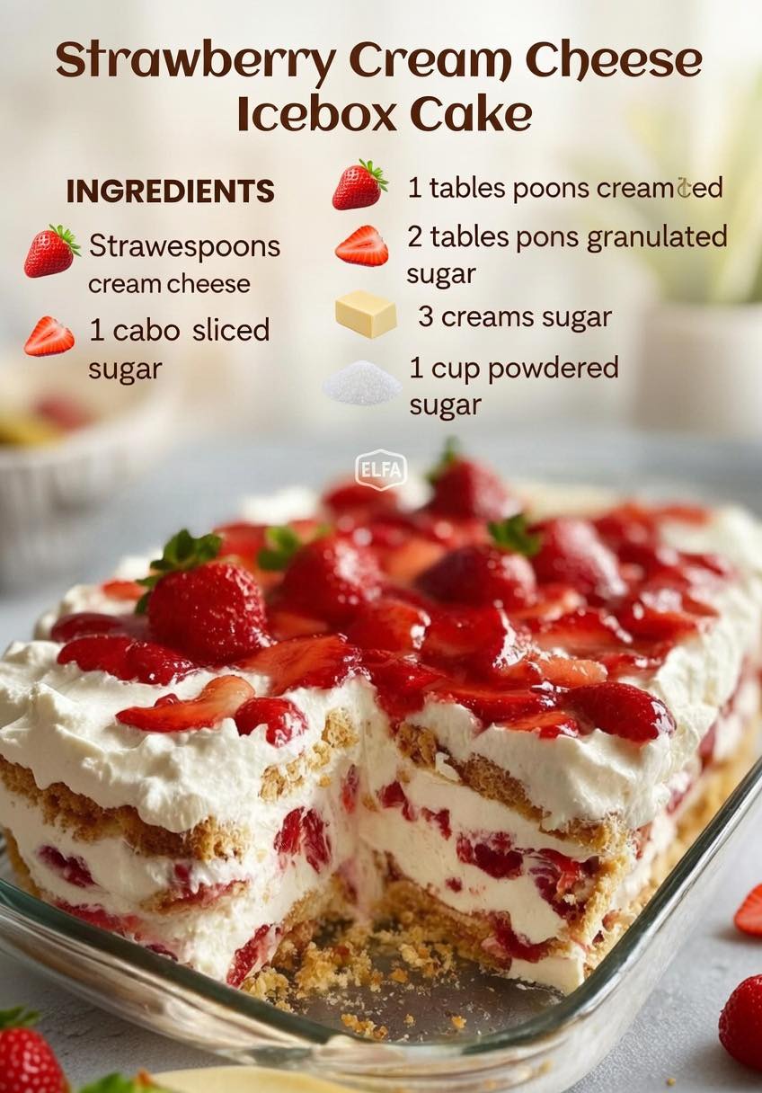 Strawberry Cream Cheese Icebox Cake