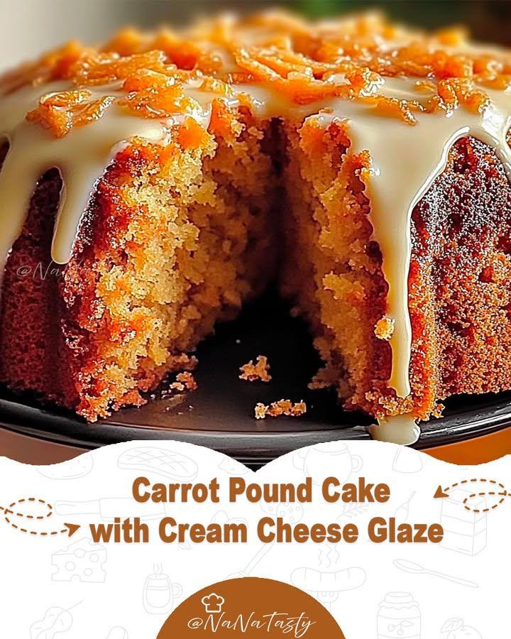 Carrot Pound Cake with Cream Cheese Glaze