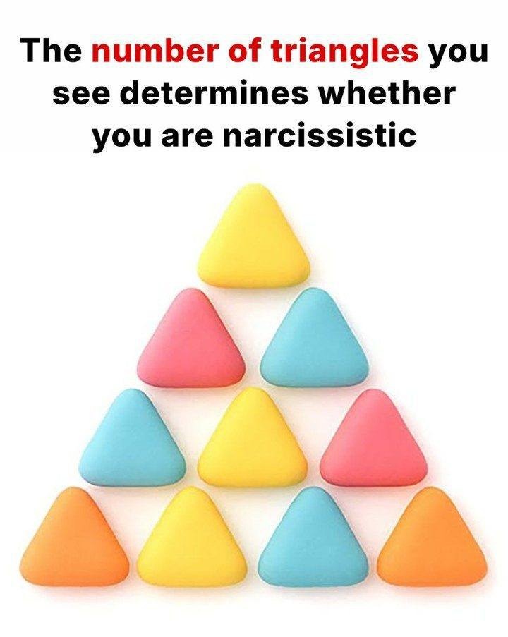 The number of triangles you perceive reveals your degree of narcissism