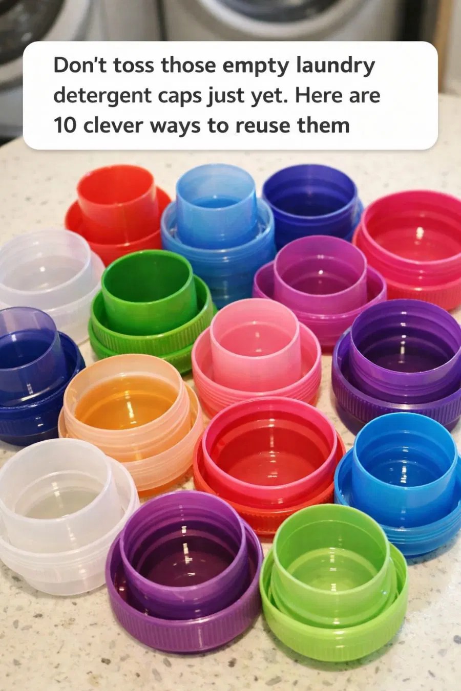 Don’t toss those empty laundry detergent caps just yet. Here are 10 clever ways to reuse them